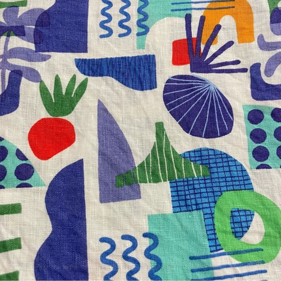 Artonomo Creatives Women’s Multicolor Shirt 100% Linen Button Down Shirt size XL - Picture 4 of 8